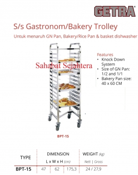 S/S Gastronom/Bakery Trolley Getra Type BPT-15