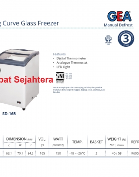 Sliding Curve Glass Freezer GEA